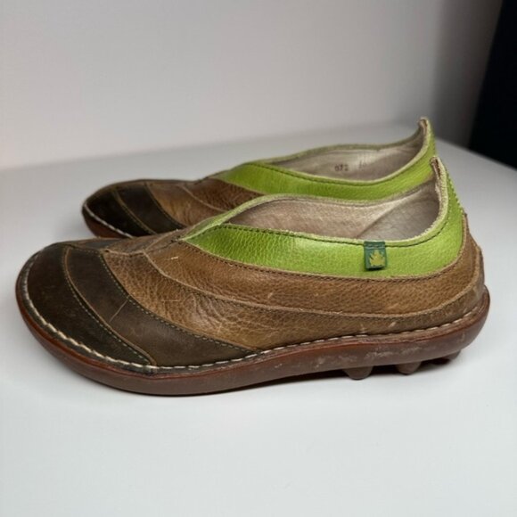 El Naturalista Brown and Green Slip-On Shoes Leather Shoes Size 36 - Picture 2 of 11